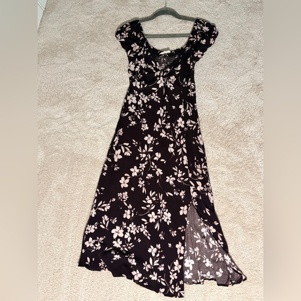 Floral Black and Ivory Women's Dress